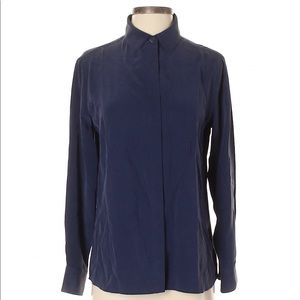 Navy Grana Blouse. Premium silk.